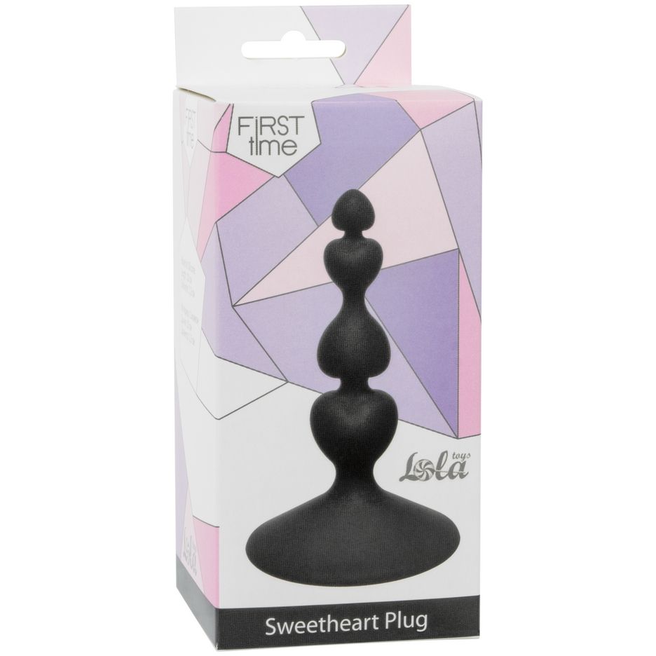 Анальная пробка для начинающих «Sweetheart Plug Black», Lola Toys First Time 4106-03